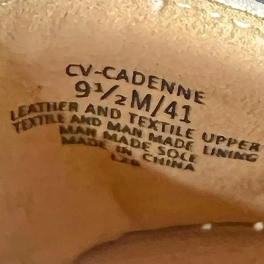 Crown Vintage Espadrille Shoes 9.5 M Flats Cadenne Gold Metallic Jute Slip On